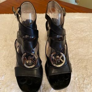 Micheal Kors, black, platform, strap sandals